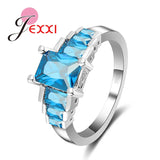 Austrian Crystal 925 Sterling Silver Engagement Ring