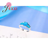 Austrian Crystal 925 Sterling Silver Engagement Ring