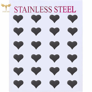Love Heart Stud Earrings Party Gift Stainless Steel Jewelry Set