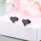 Love Heart Stud Earrings Party Gift Stainless Steel Jewelry Set
