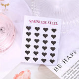 Love Heart Stud Earrings Party Gift Stainless Steel Jewelry Set