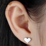 Love Heart Stud Earrings Party Gift Stainless Steel Jewelry Set