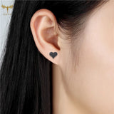 Love Heart Stud Earrings Party Gift Stainless Steel Jewelry Set