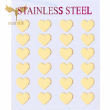 Love Heart Stud Earrings Party Gift Stainless Steel Jewelry Set