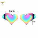 Love Heart Stud Earrings Party Gift Stainless Steel Jewelry Set