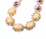 Hot Pendant Opal Necklace Purple Stone Women