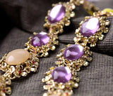 Hot Pendant Opal Necklace Purple Stone Women
