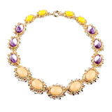 Hot Pendant Opal Necklace Purple Stone Women