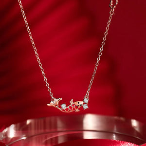 Hot Rose Personality Koi Women's Necklace X406
