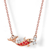 Hot Rose Personality Koi Women's Necklace X406