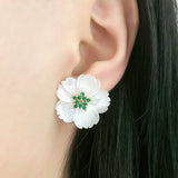 Zircon Diamond-Studded Flower Earrings for Women