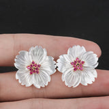 Zircon Diamond-Studded Flower Earrings for Women