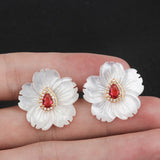 Zircon Diamond-Studded Flower Earrings for Women