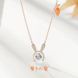 Personalized Zircon Smart Rabbit Pendant Beauty Necklace XL829