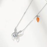 Personalized Zircon Smart Rabbit Pendant Beauty Necklace XL829