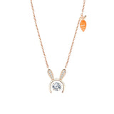 Personalized Zircon Smart Rabbit Pendant Beauty Necklace XL829