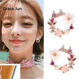 Small CZ Flower Clip-on Earrings for Women