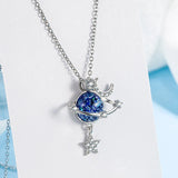 Women's Silver Star Moon Planet Necklace Gift