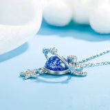 Women's Silver Star Moon Planet Necklace Gift