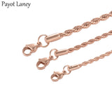 Stainless Steel Rose Rope Chain Necklace For Women Men