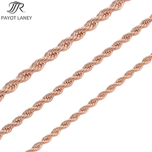 Stainless Steel Rose Rope Chain Necklace For Women Men