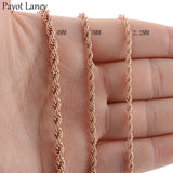 Stainless Steel Rose Rope Chain Necklace For Women Men