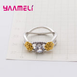 Rose Crystal Stone Finger Rings For Ladies - Wedding Gift