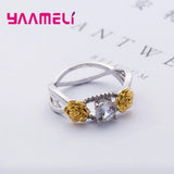 Rose Crystal Stone Finger Rings For Ladies - Wedding Gift