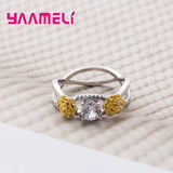 Rose Crystal Stone Finger Rings For Ladies - Wedding Gift