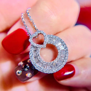 925 Silver Dance CZ Stone Pendant Necklace