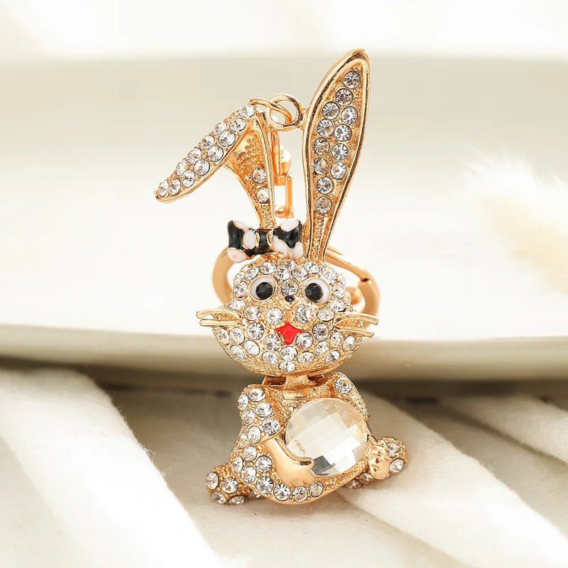 Rabbit Key Chain Alloy Bag Pendant Cartoon Gift
