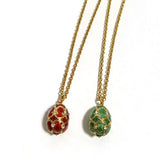 Enamel Easter Christmas Egg Pendant Necklace