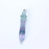 Natural Fluorite Pendulum Dowsing Pendant Chakra Charm Jewelry