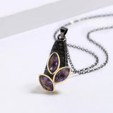 Purple Zircon Pendant Necklace 925 Stamp Jewelry
