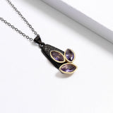 Purple Zircon Pendant Necklace 925 Stamp Jewelry