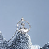 Silver Fresh Rose Little Prince Pendant Couple Necklace