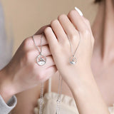 Silver Fresh Rose Little Prince Pendant Couple Necklace