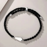 Silver Ginkgo Biloba Long Distance Love Couple Bracelet