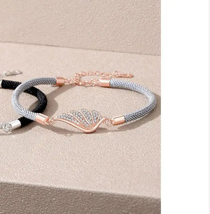 Silver Zircon Angel Devil Wing Couple Bracelet S270