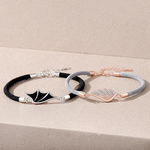 Silver Zircon Angel Devil Wing Couple Bracelet S270