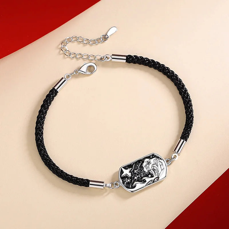 Silver Star Moon Sea Pendant Couple Bracelet Love Gift S290