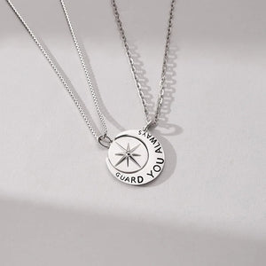 Silver Star Sun Moon Pendant Couple Necklace X392