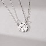 Silver Star Sun Moon Pendant Couple Necklace X392