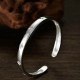 Silver Zircon Shining Stars Women's Open Bracelet SZ0445