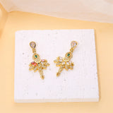 Zircon Set Ballet Dancing Girl Pendant Necklace for Jewelry Making