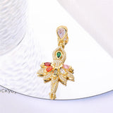 Zircon Set Ballet Dancing Girl Pendant Necklace for Jewelry Making