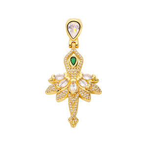 Zircon Set Ballet Dancing Girl Pendant Necklace for Jewelry Making