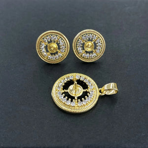 Pendant Earrings Set Fittings for Pearls Agate