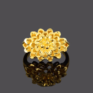 24K Hot Top Flower Rings for Ladies Wedding Jewelry