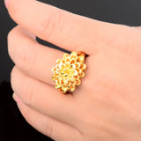 24K Hot Top Flower Rings for Ladies Wedding Jewelry